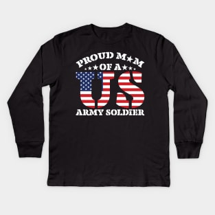 proud mom of a us army Soldier Kids Long Sleeve T-Shirt